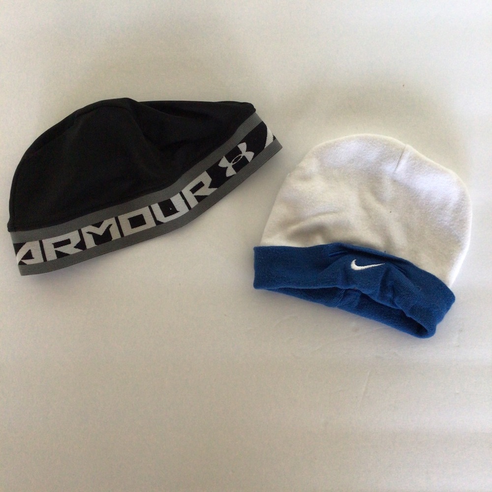 NIKE UNDER ARMOUR BABY HATS 6-12 MONTHS